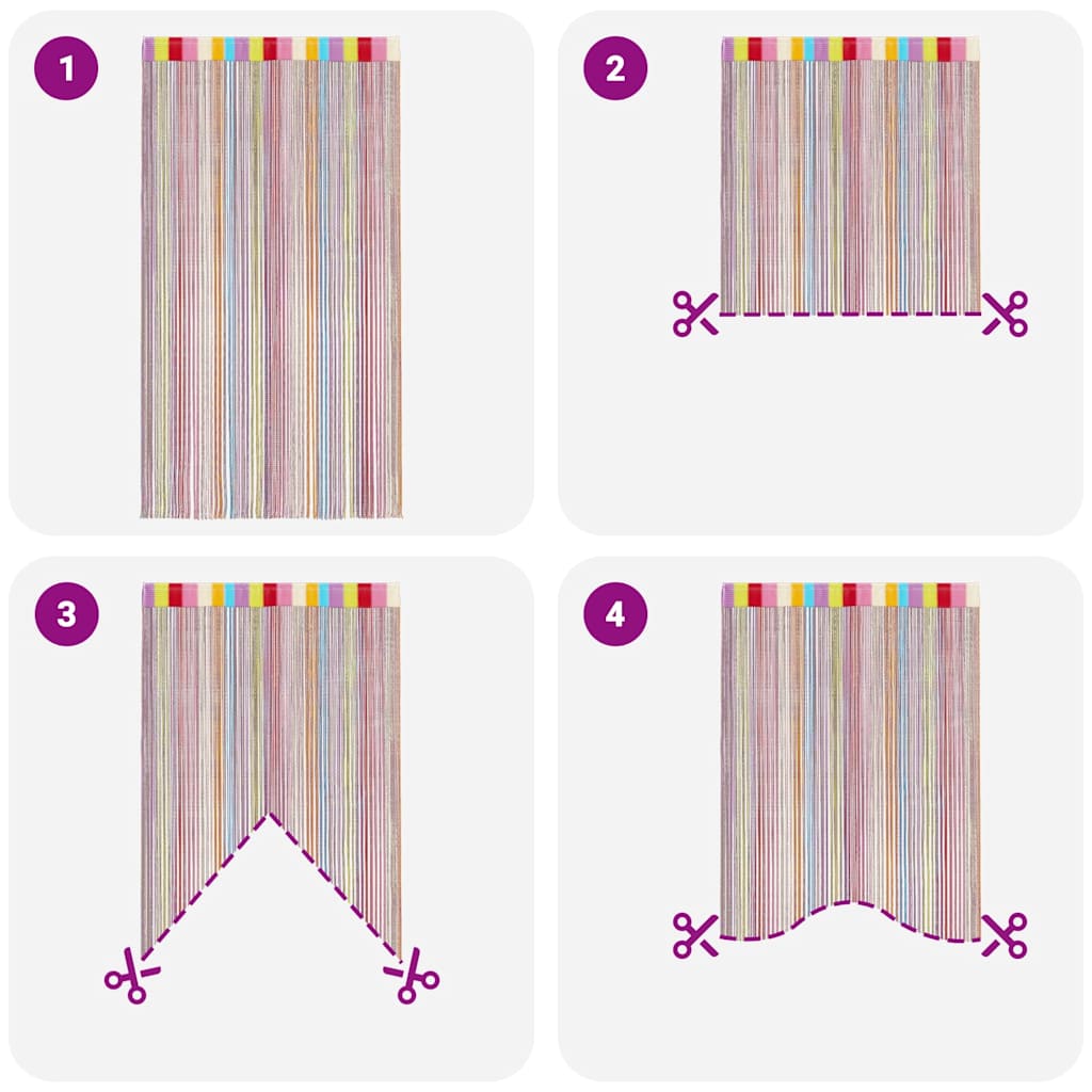 vidaXL String Curtains 2 pcs Multicolour 140x250 cm 6
