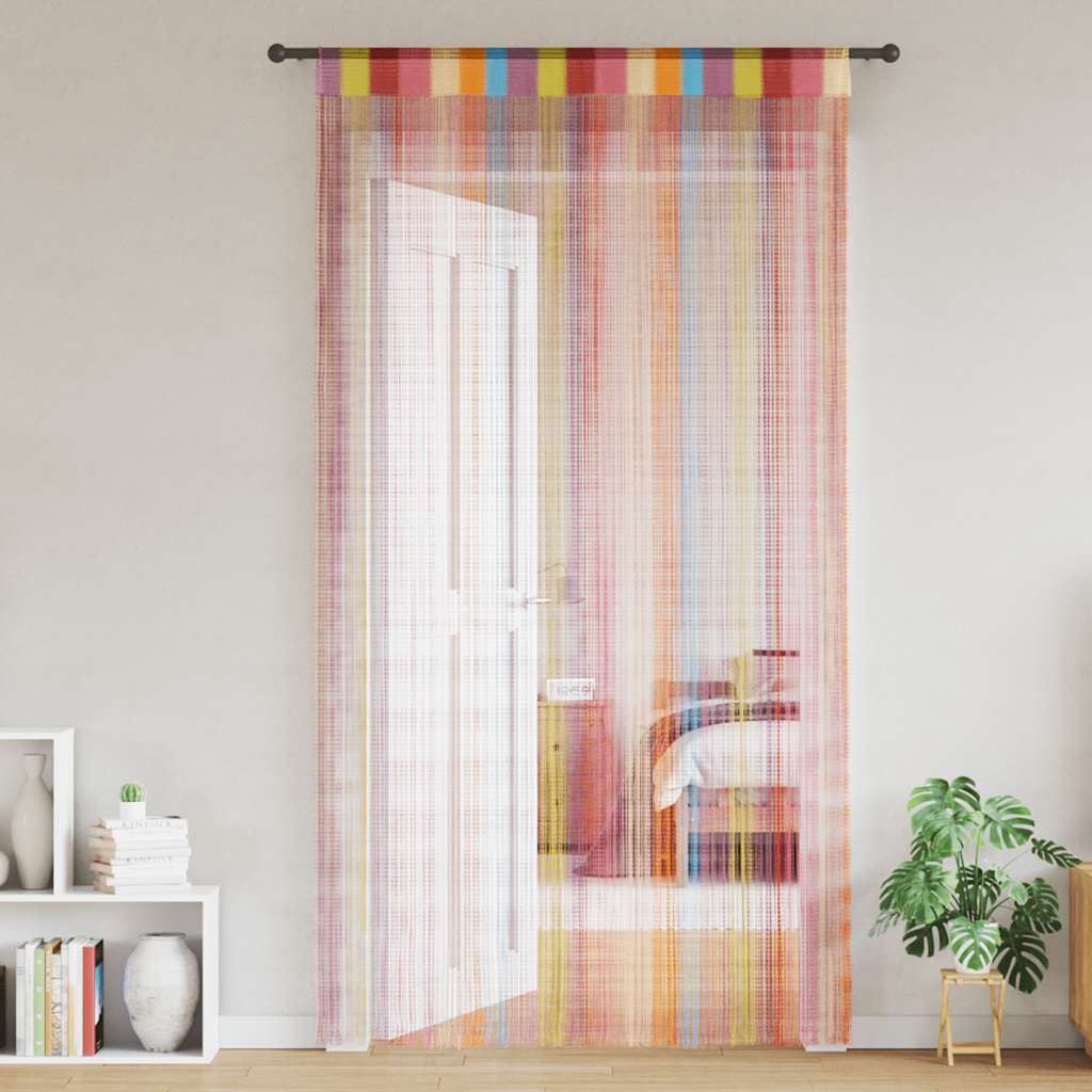 vidaXL String Curtains 2 pcs Multicolour 140x250 cm 1