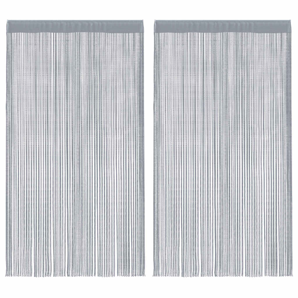vidaXL String Curtains 2 pcs Light Grey 100x250 cm 2