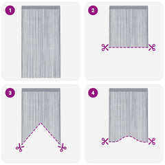 vidaXL String Curtains 2 pcs Light Grey 100x250 cm 6