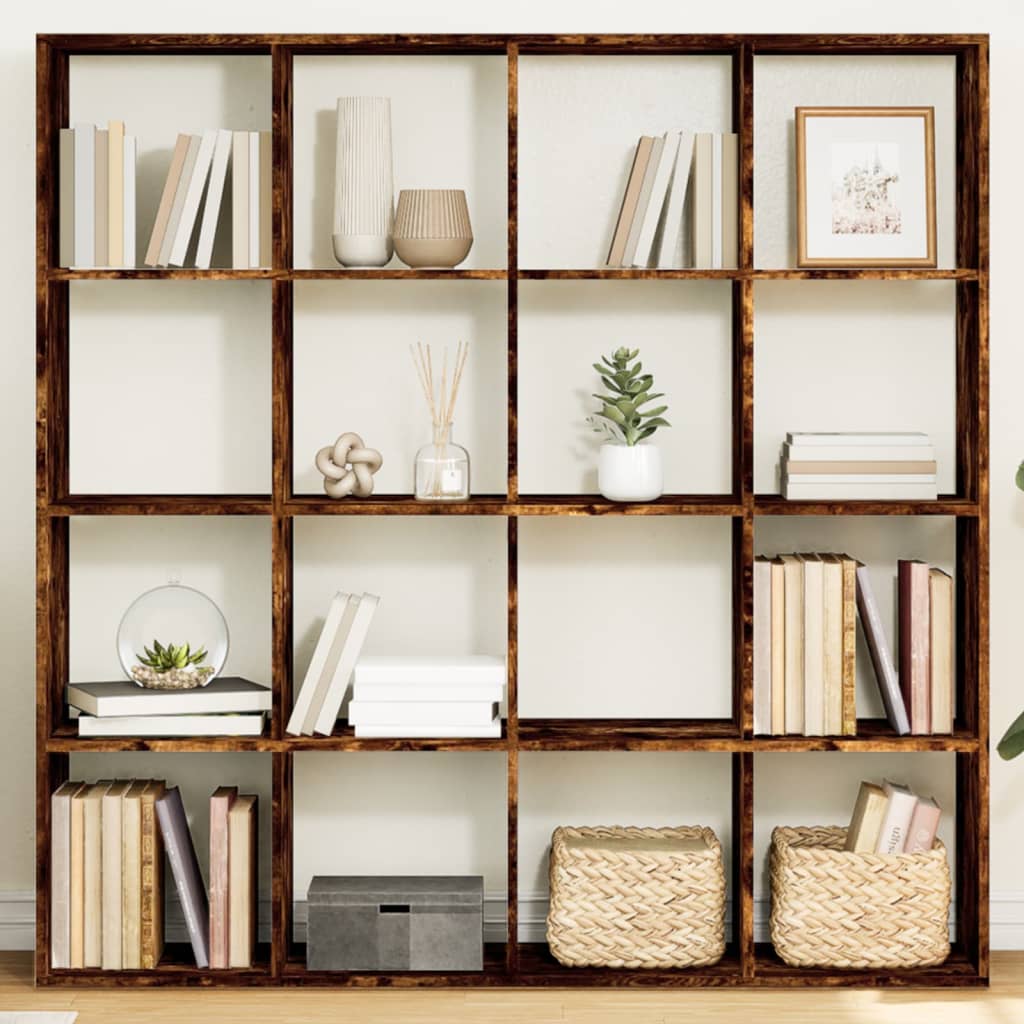 Book Cabinet 137.5x29x137.5 cm Engineered Wood Smoked oak