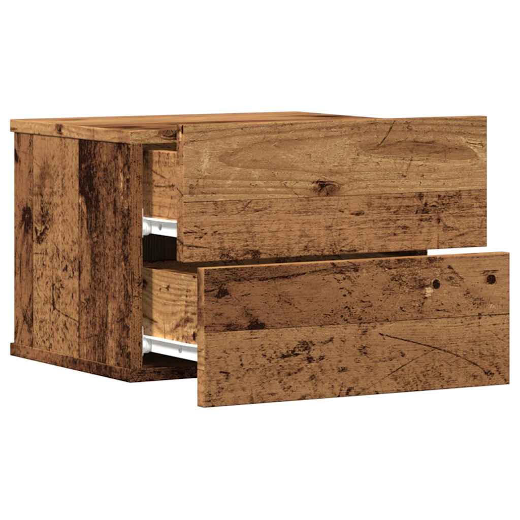 vidaXL Wall-mounted Bedside Cabinet Old Wood 40x32x30 cm 5