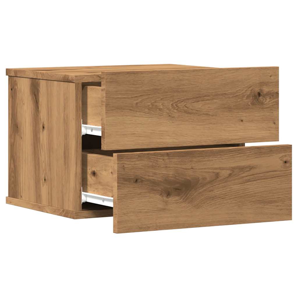 vidaXL Wall-mounted Bedside Cabinet Artisan Oak 40x32x30 cm 5