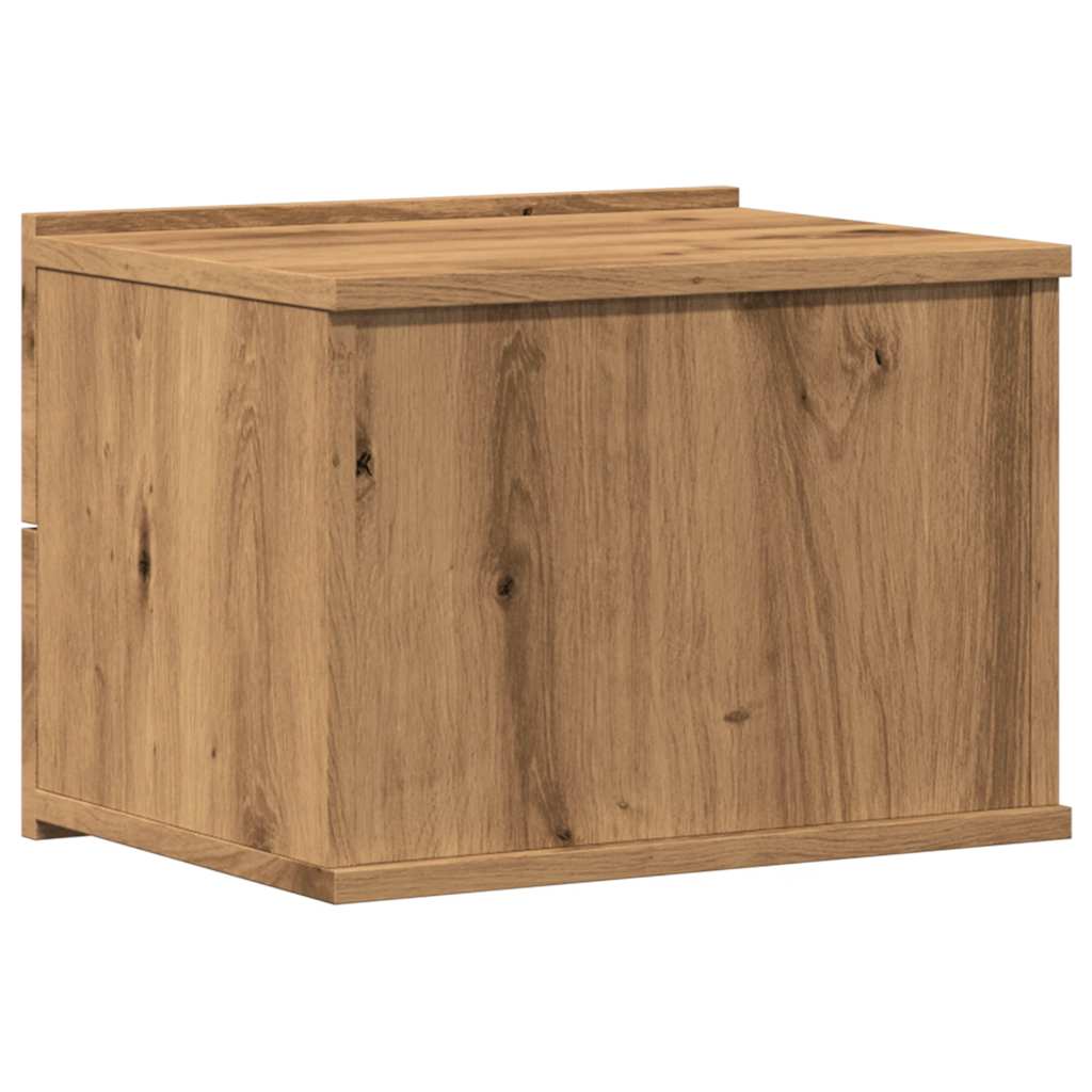 vidaXL Wall-mounted Bedside Cabinet Artisan Oak 40x32x30 cm 6