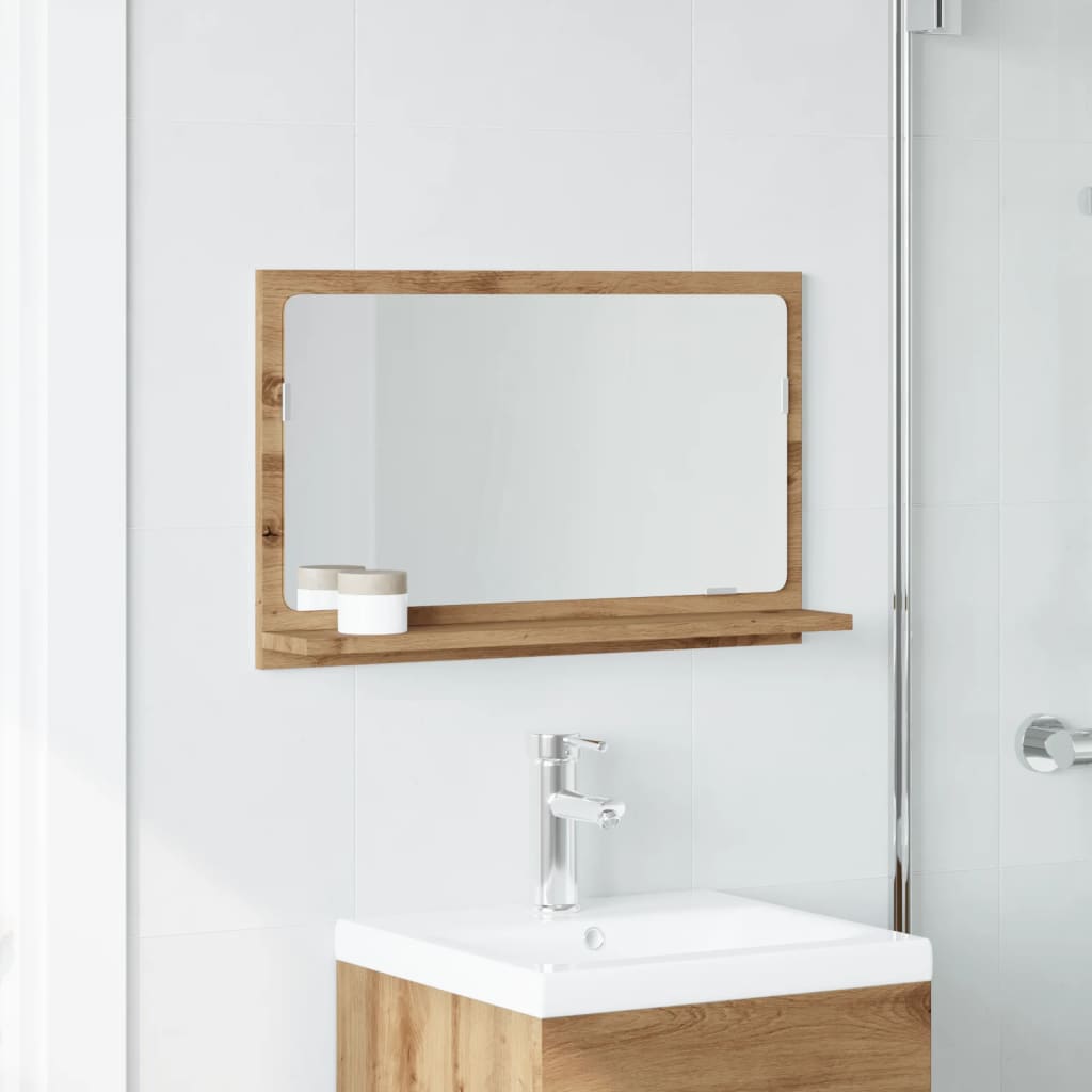 vidaXL Bathroom Mirror Cabinet Artisan Oak 60x11x37 cm Engineered Wood 3