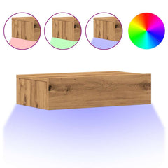 TV Cabinet Set with LED Lights 60x35x15,5 cm 2 Artisan oak