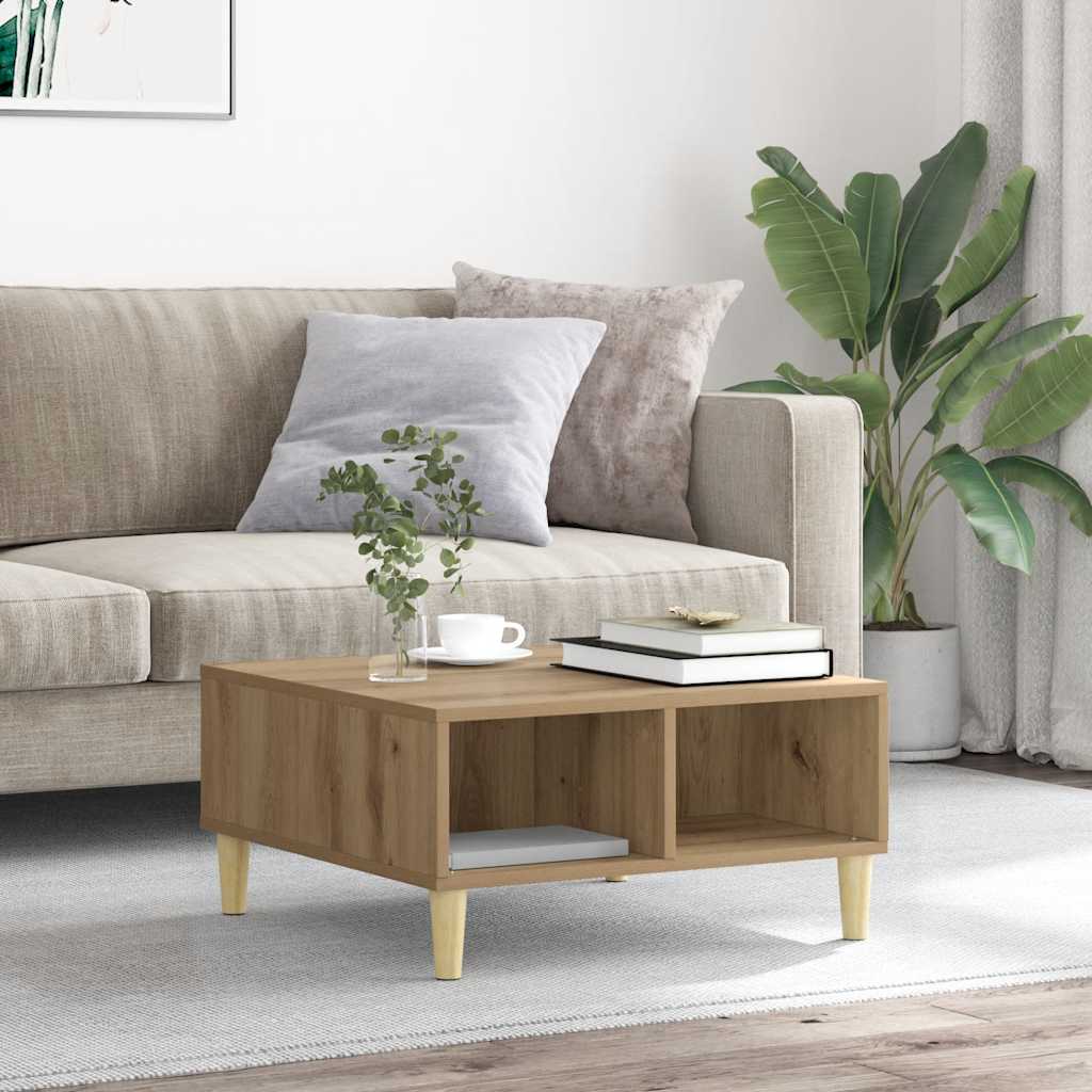 vidaXL Coffee Table Artisan Oak 60x60x30 cm Engineered Wood 1