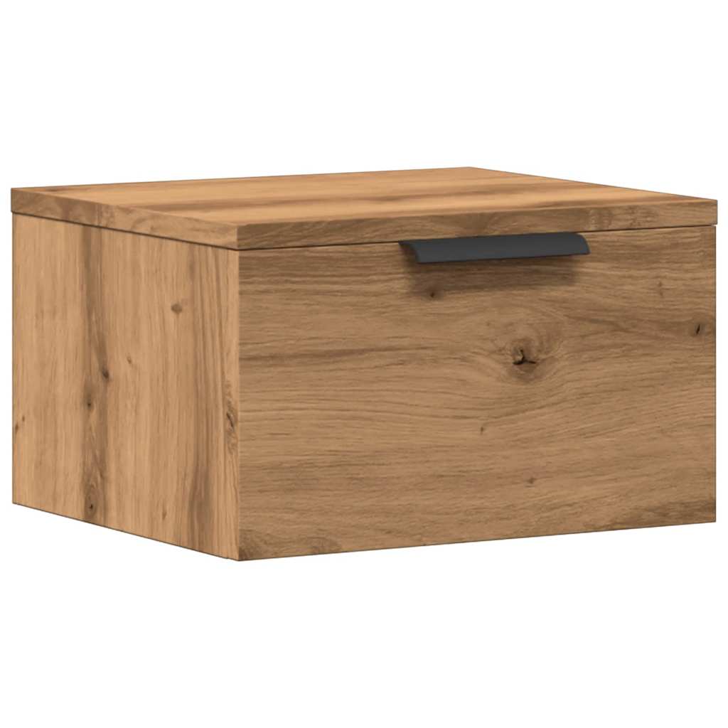 vidaXL Wall-mounted Bedside Cabinet Artisan Oak 34x30x20 cm 2