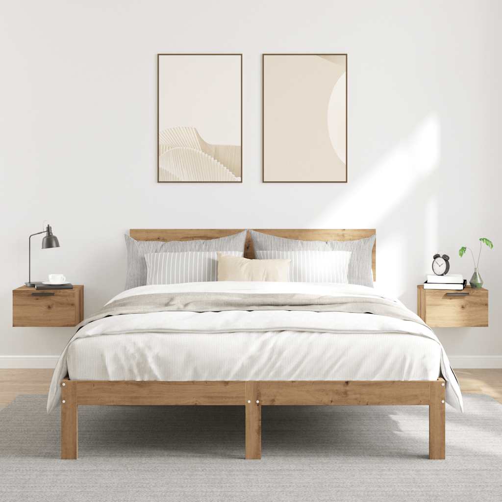 vidaXL Wall-mounted Bedside Cabinets 2 pcs Artisan Oak 34x30x20 cm 3