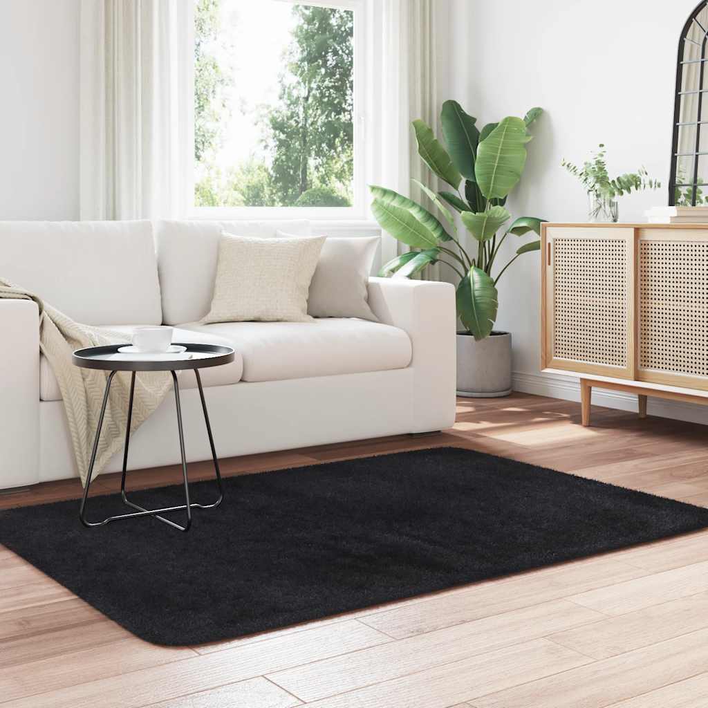 vidaXL Shaggy Rug High Pile NAVARRA Black 120x170 cm Polyester 3