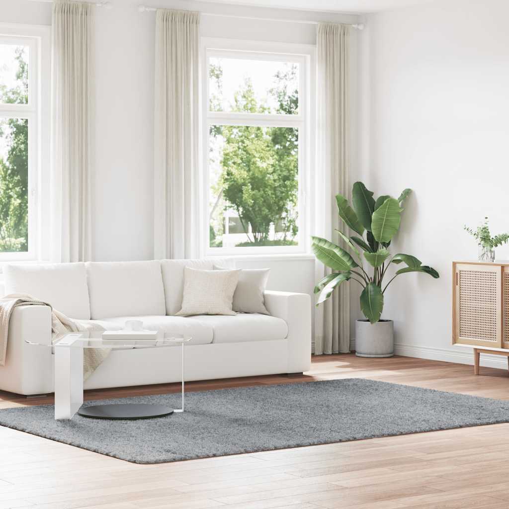 vidaXL Shaggy Rug High Pile NAVARRA Polyester Light Grey