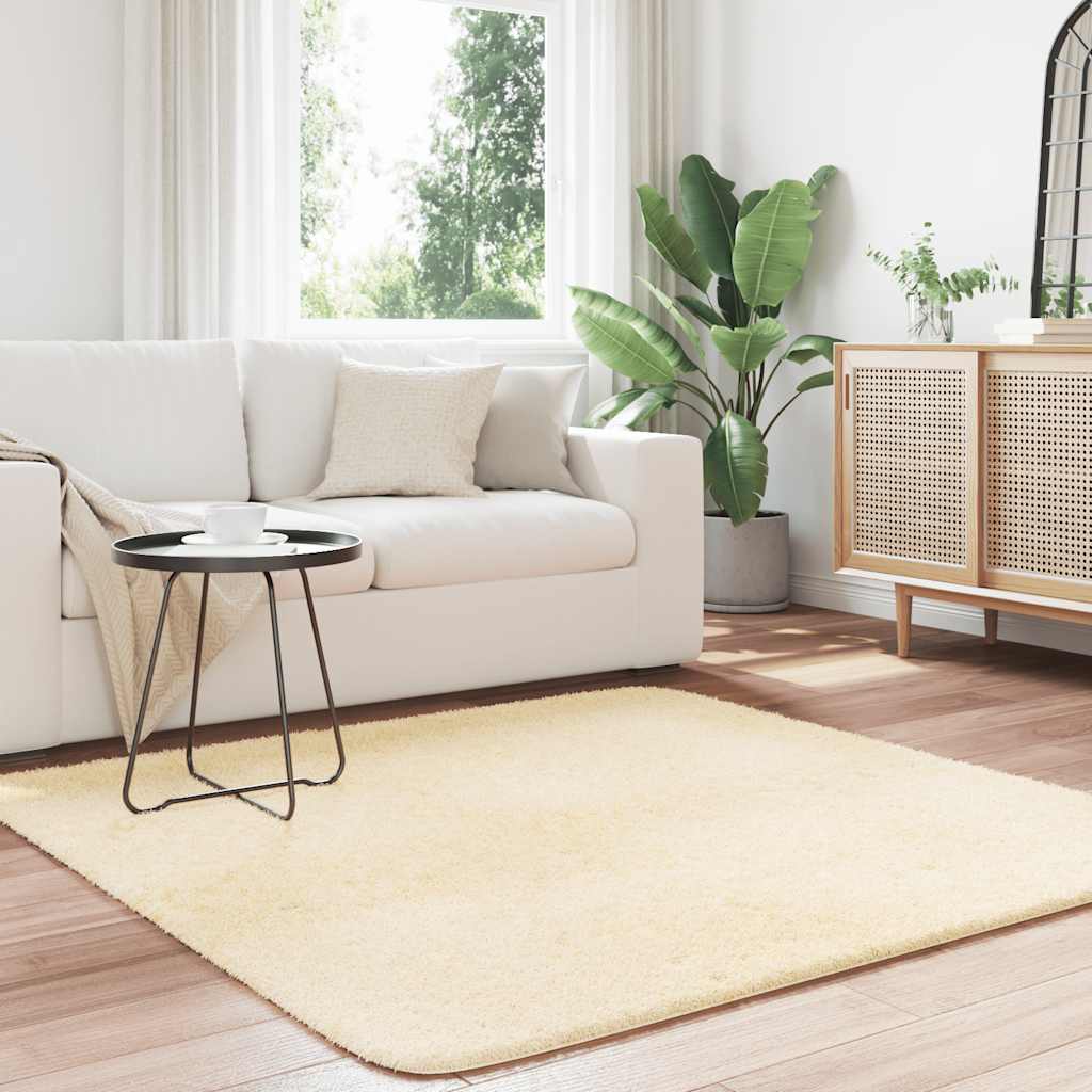 vidaXL Shaggy Rug High Pile NAVARRA Cream 160x160 cm Polyester 3