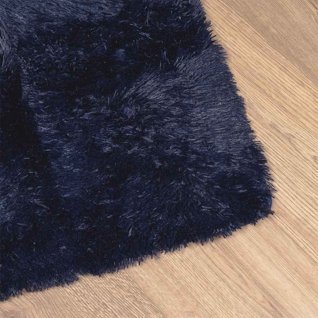 vidaXL Shaggy Rug High Pile NAVARRA Navy 160x160 cm Polyester 4