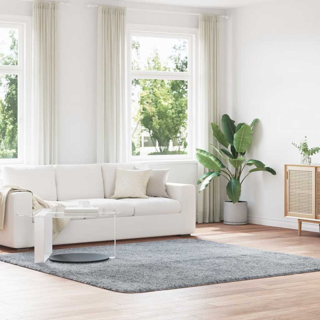 vidaXL Shaggy Rug High Pile NAVARRA Polyester Light Grey