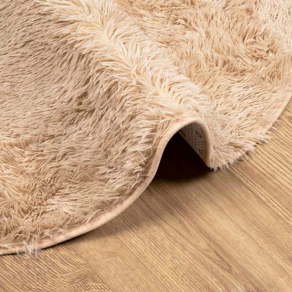 vidaXL Shaggy Rug High Pile NAVARRA Beige 160x160 cm Polyester 5