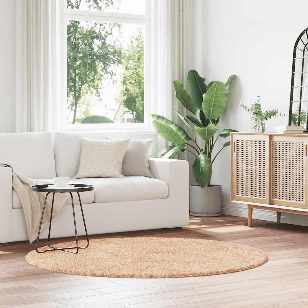 vidaXL Shaggy Rug High Pile NAVARRA Beige 160x160 cm Polyester 1
