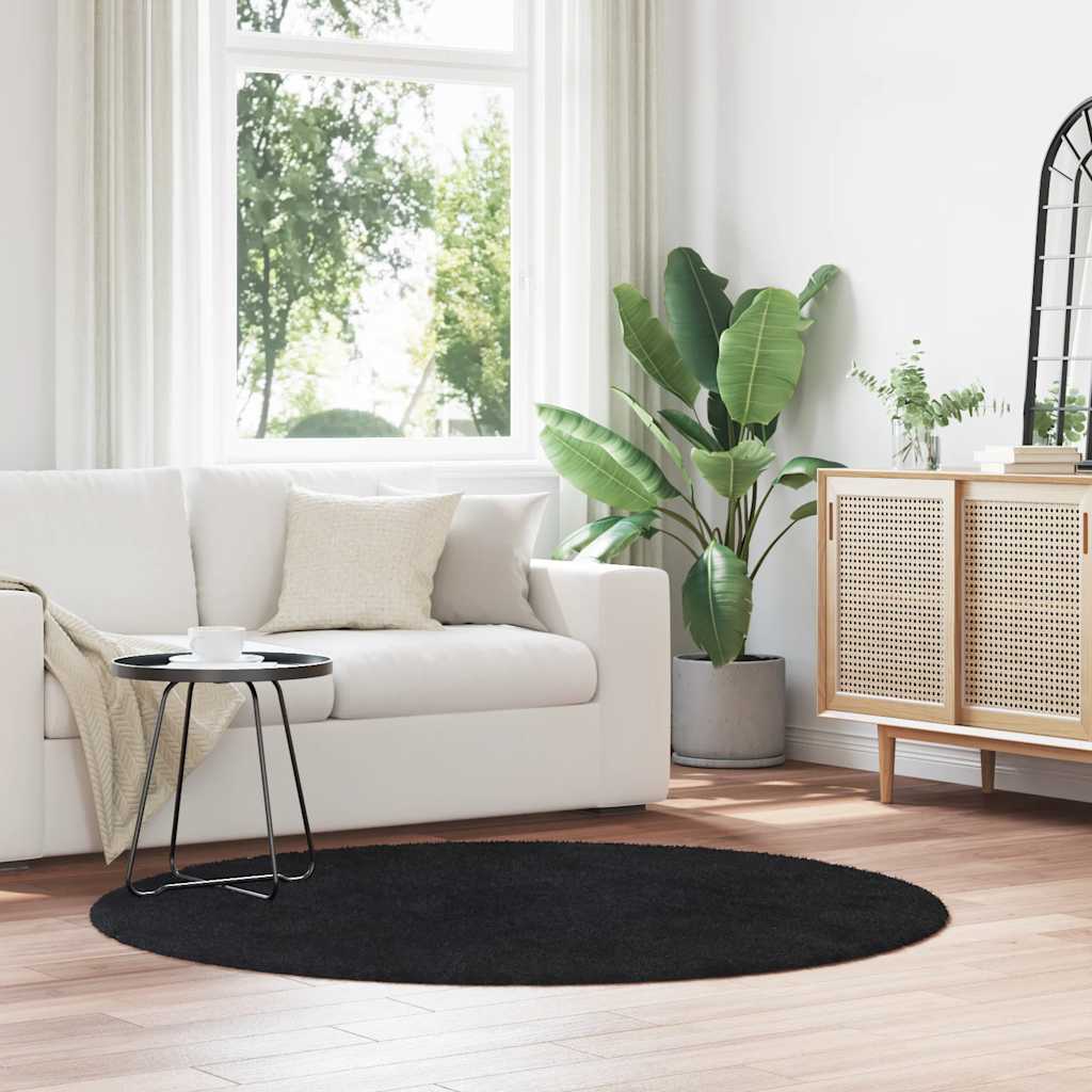 Shaggy Rug High Pile NAVARRA Black