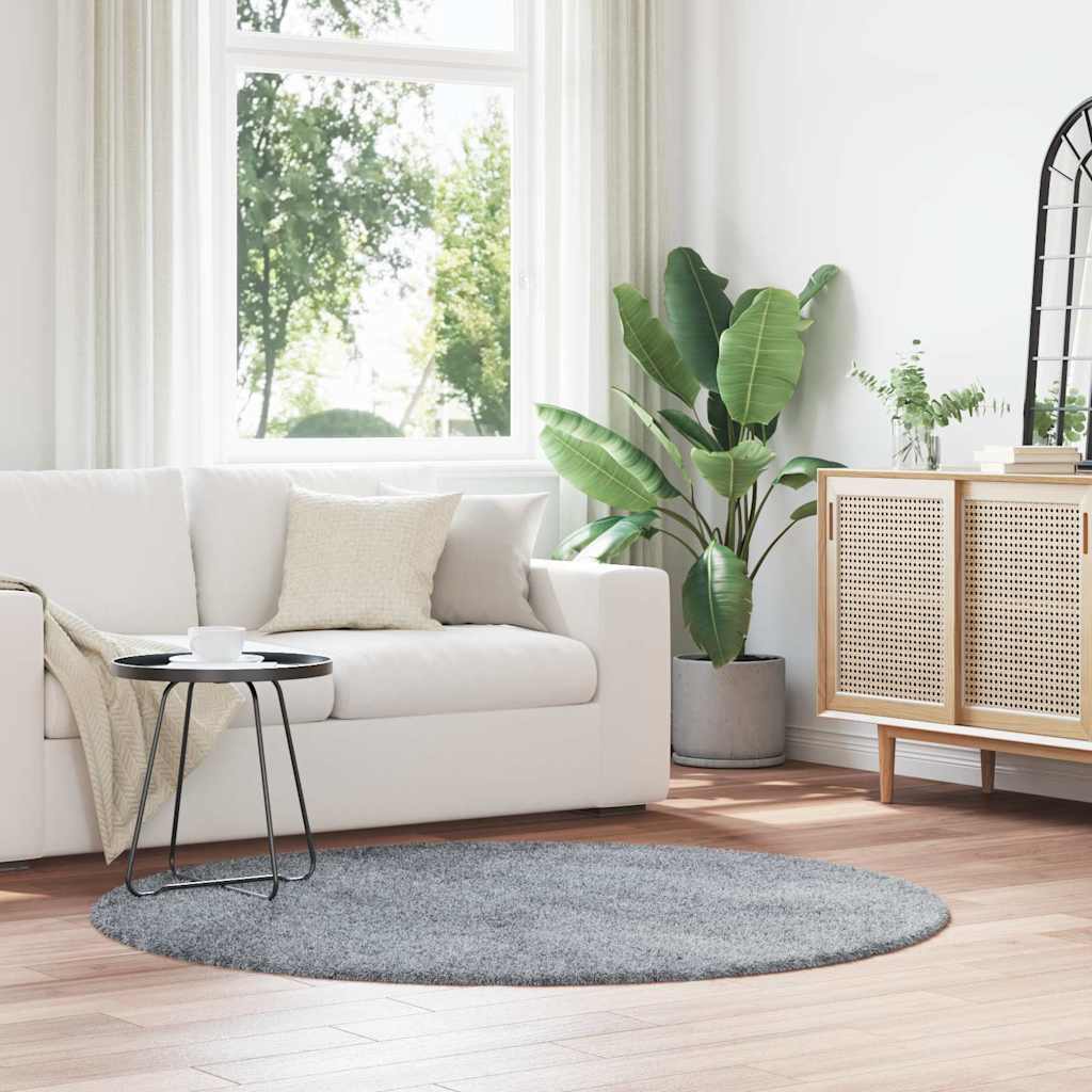 vidaXL Shaggy Rug High Pile NAVARRA Light Grey 160x160 cm Polyester 1