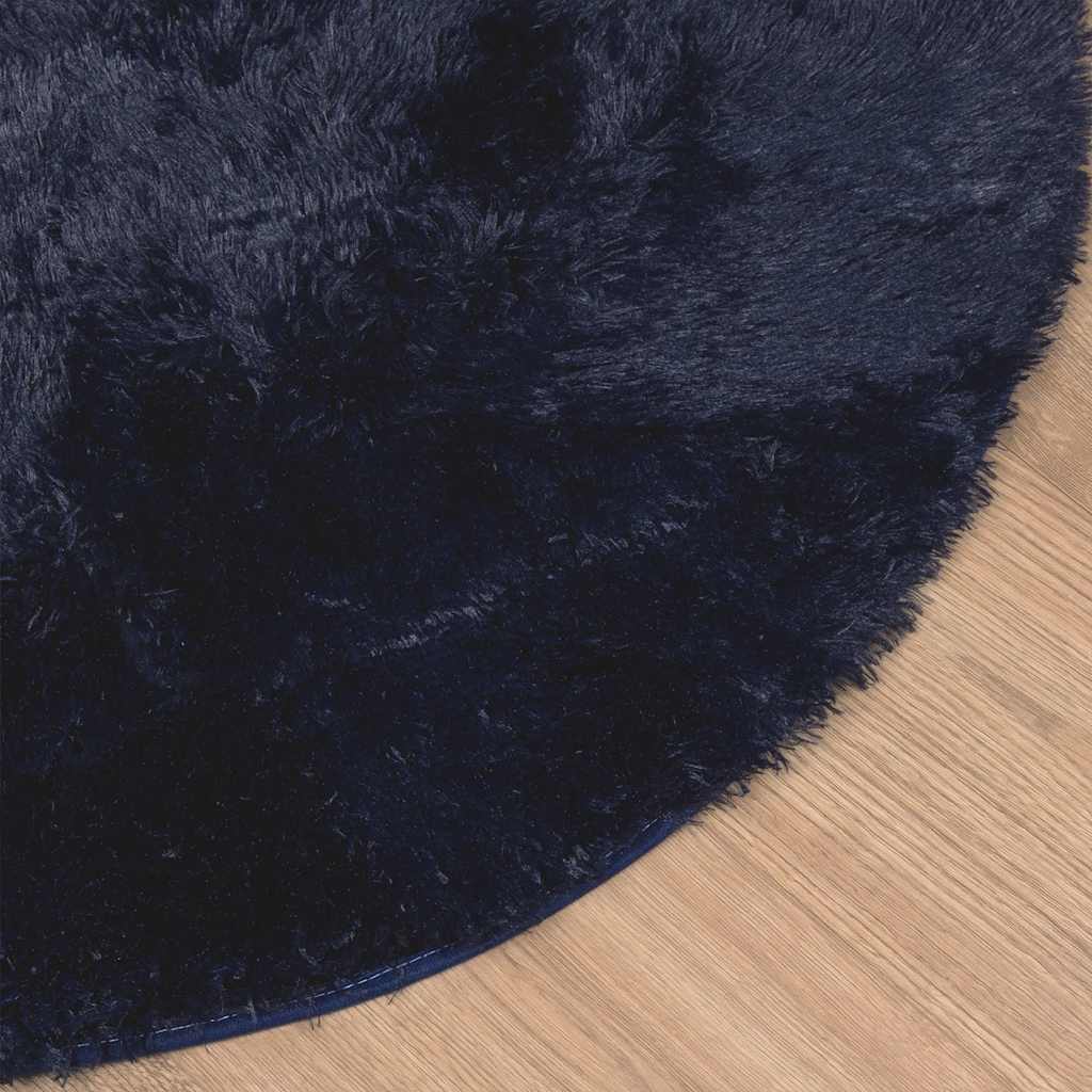 vidaXL Shaggy Rug High Pile NAVARRA Navy 160x160 cm Polyester 4