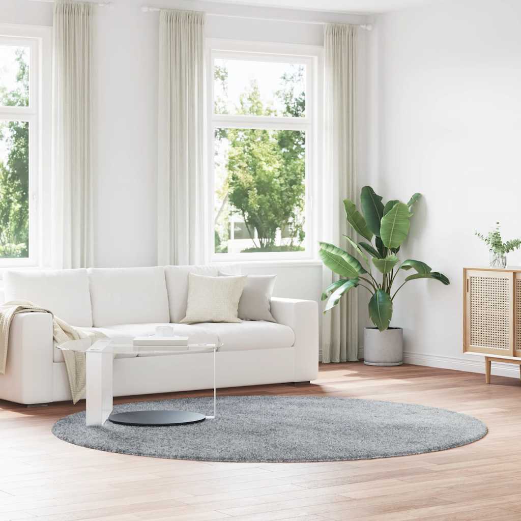 vidaXL Shaggy Rug High Pile NAVARRA Polyester Light Grey