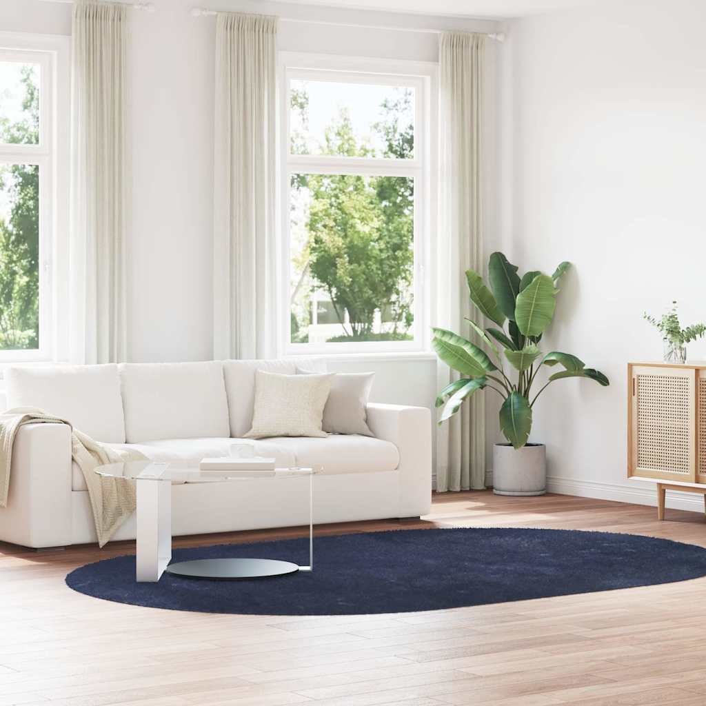 vidaXL Shaggy Rug High Pile NAVARRA Polyester Navy
