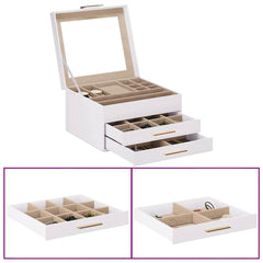 vidaXL Jewellery Box 3-Layer White 23x20,5x14 cm 4