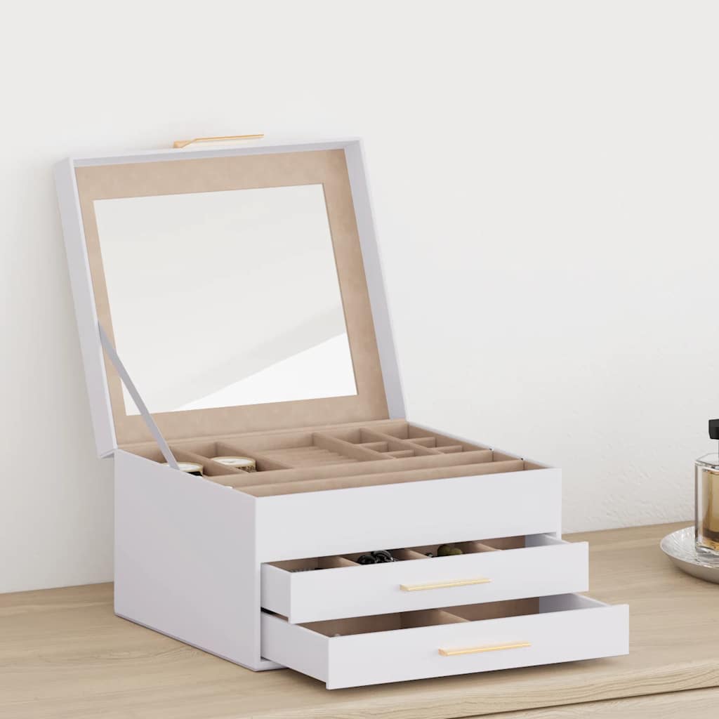 vidaXL Jewellery Box 3-Layer White 23x20,5x14 cm 1