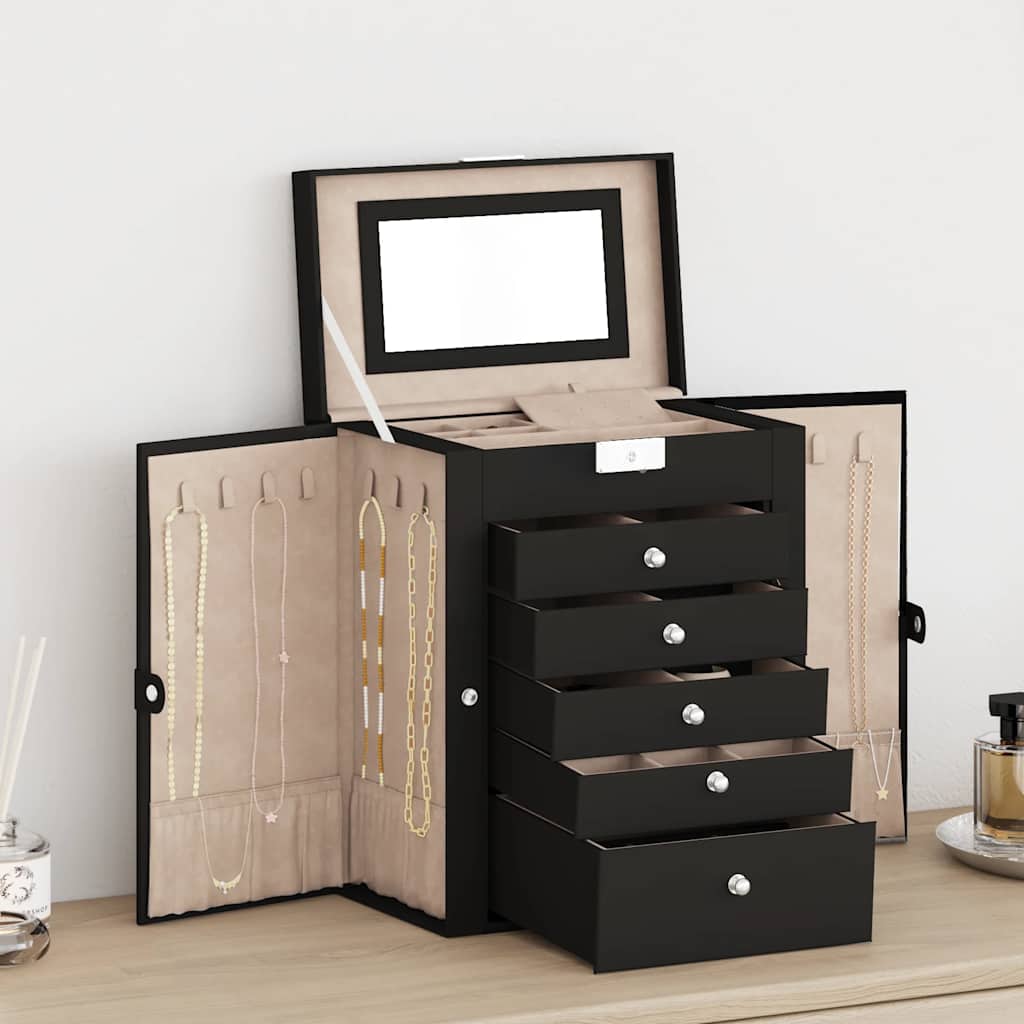 vidaXL Jewellery Box with Mirror Lockable