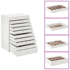 Jewellery Box 10-Layer with Watch Holders 29x20,5x40,5 cm White