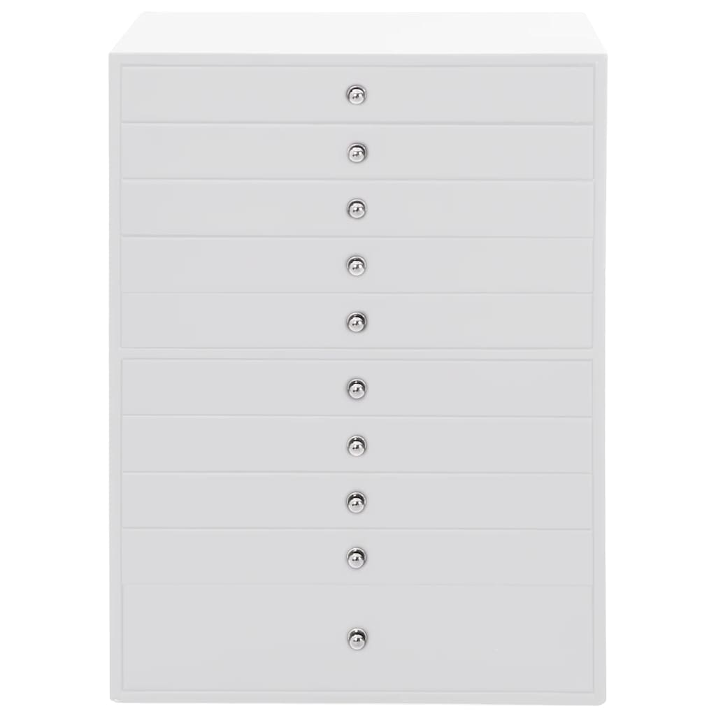 Jewellery Box 10-Layer with Watch Holders 29x20,5x40,5 cm White