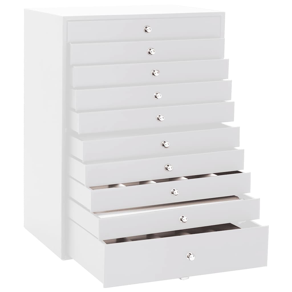 Jewellery Box 10-Layer with Watch Holders 29x20,5x40,5 cm White