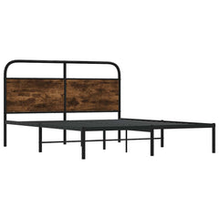 vidaXL Bed Frame Without Mattress 120x190 cm Small Double Smoked Oak Engineered Wood 3