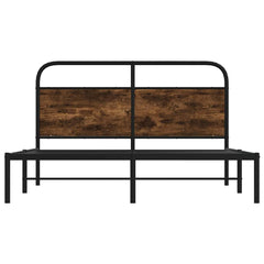vidaXL Bed Frame Without Mattress 120x190 cm Small Double Smoked Oak Engineered Wood 5