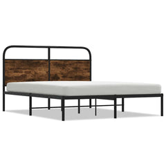 vidaXL Bed Frame Without Mattress 120x200 cm Smoked Oak Engineered Wood 2