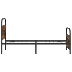 vidaXL Bed Frame Without Mattress 100x200 cm Smoked Oak Engineered Wood 6