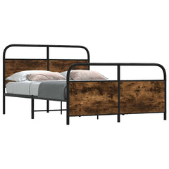Bed Frame Without Mattress Engineered Wood Smoked Oak Length Headboard Footboard