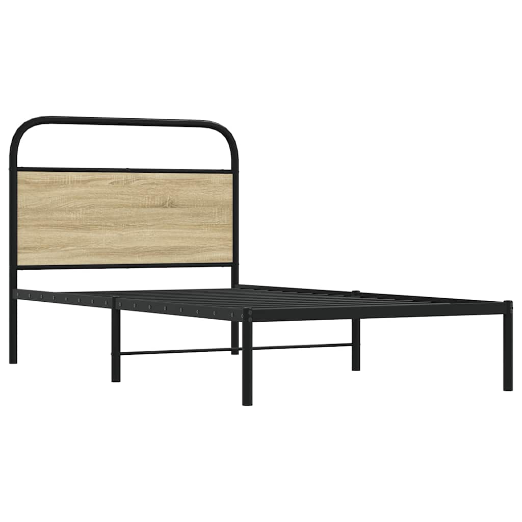 vidaXL Bed Frame Without Mattress 100x190 cm Sonoma Oak Engineered Wood 5