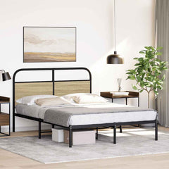 vidaXL Bed Frame Without Mattress 120x190 cm Small Double Sonoma Oak Engineered Wood 3