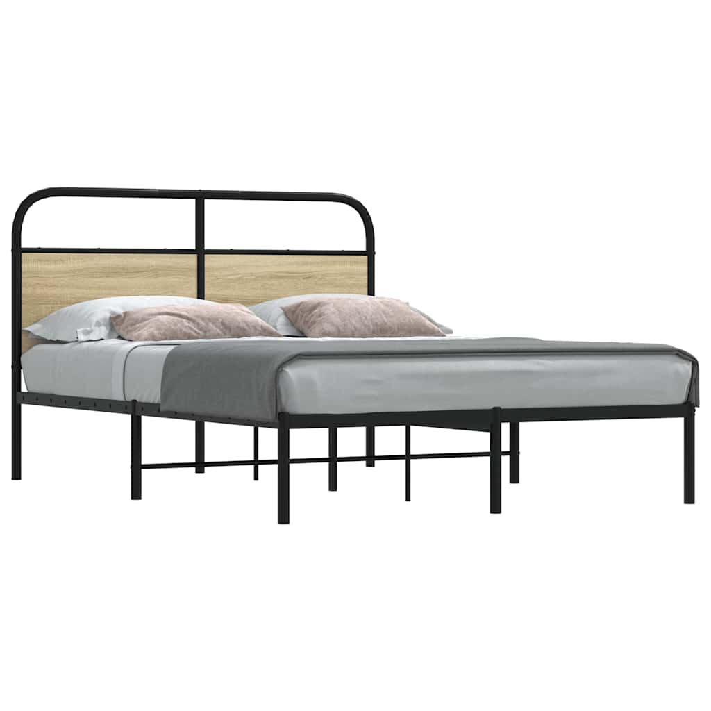 vidaXL Bed Frame Without Mattress 120x190 cm Small Double Sonoma Oak Engineered Wood 1