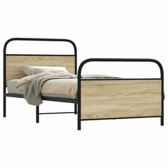 Bed Frame Without Mattress Engineered Wood Sonoma Oak Length 190 cm with Headboard & Footboard 90 cm