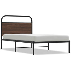 Bed Frame Without Mattress Engineered Wood Brown oak Length 190 cm With headboard 100 cm