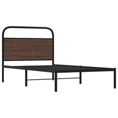 vidaXL Bed Frame Without Mattress 100x190 cm Brown Oak Engineered Wood 3