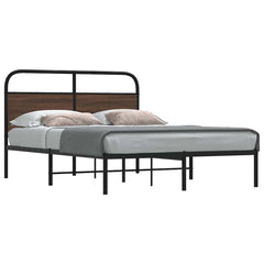 vidaXL Bed Frame Without Mattress Engineered Wood Brown Oak Length 190 cm with Headboard