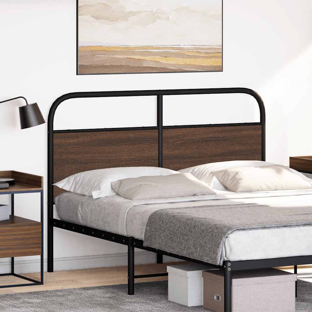 vidaXL Replace Headboard Brown Oak 120 cm Steel and Engineered Wood 2