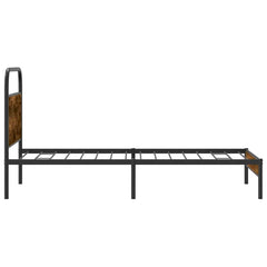vidaXL Bed Frame Without Mattress 100x190 cm Smoked Oak Engineered Wood 6