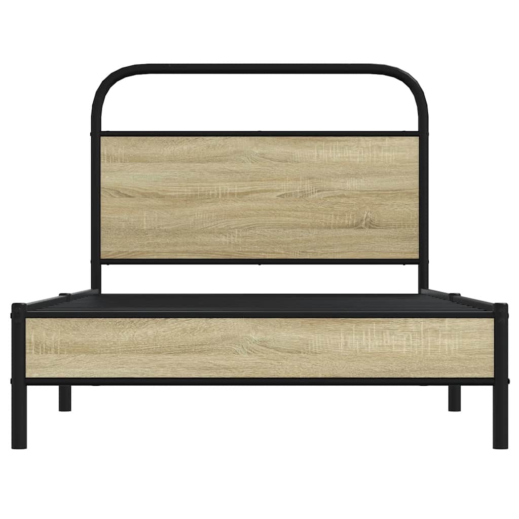 Bed Frame without Mattress Engineered Wood Sonoma Oak Length 190 cm with Headboard & Low Footboard 100 cm