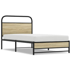 vidaXL Bed Frame without Mattress 100x190 cm Sonoma Oak Engineered Wood 2