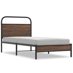 vidaXL Bed Frame without Mattress 100x190 cm Brown Oak Engineered Wood 2
