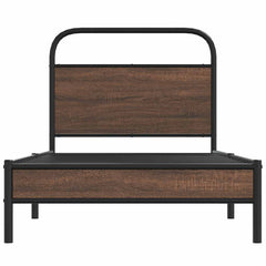 vidaXL Bed Frame without Mattress 100x190 cm Brown Oak Engineered Wood 5
