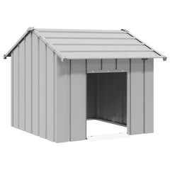Dog House with Roof Galvanised Steel Grey 85 cm 81 cm 107 cm
